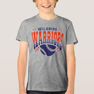 Camiseta Logotipo de Baseball do Marinho de Guerreiros Wils