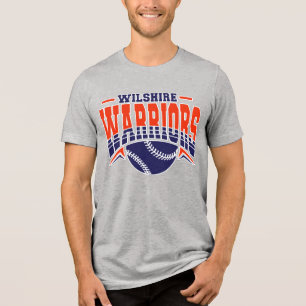 Camiseta Logotipo de Baseball do Marinho de Guerreiros Wils