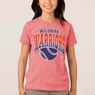 Camiseta Logotipo de Baseball do Marinho de Guerreiros Wils