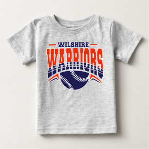 Camiseta Logotipo de Baseball do Marinho de Guerreiros Wils