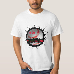 Camiseta Logotipo de Baseball, Nome Personalizado de Baseba