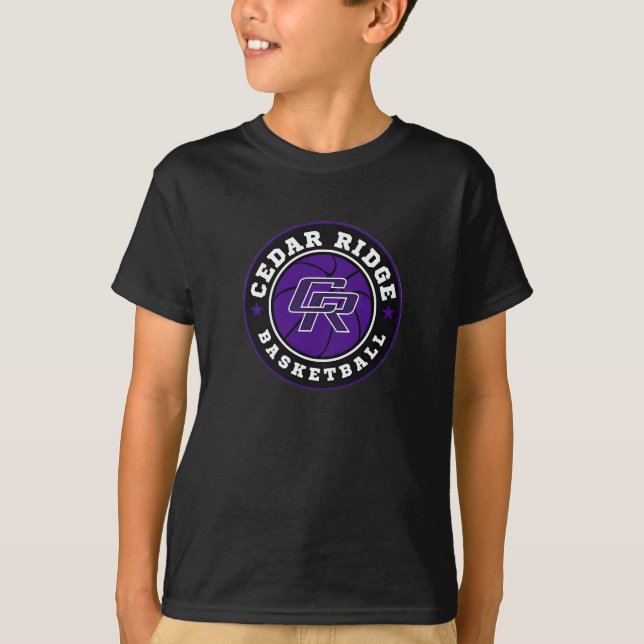 Camiseta Logotipo de basquete CRHS - Crianças de preto (Frente)