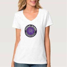 Camiseta Logotipo de basquete CRHS - Escarlate White V-Neck