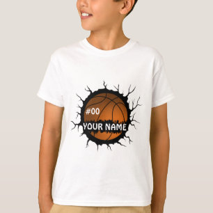 Camiseta Logotipo de basquete, Nome personalizado de basque