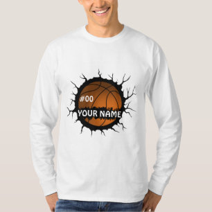 Camiseta Logotipo de basquete, Nome personalizado de basque