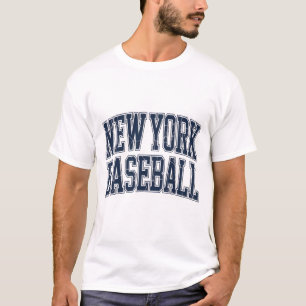 Camiseta Logotipo de Beisebol Vintage de Nova York Distorci