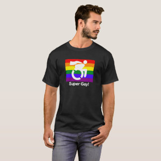Camiseta Logotipo de cadeira de rodas Super Gay Super-Herói