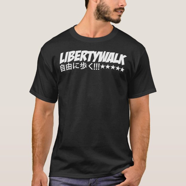Camiseta Logotipo de Caminhada da Liberdade com Caracteres  (Frente)