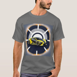 Camiseta Logotipo de Carro Esportivo em Estilo Circular Mod