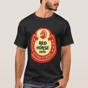 Camiseta Logotipo de Cerveja Cavalo Vermelho Essencial T-Sh