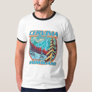 Camiseta logotipo de Cervinia Itália Snowboarding