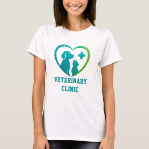 Camiseta 🐾 Logotipo de Clínica Veterinária para Hospital d