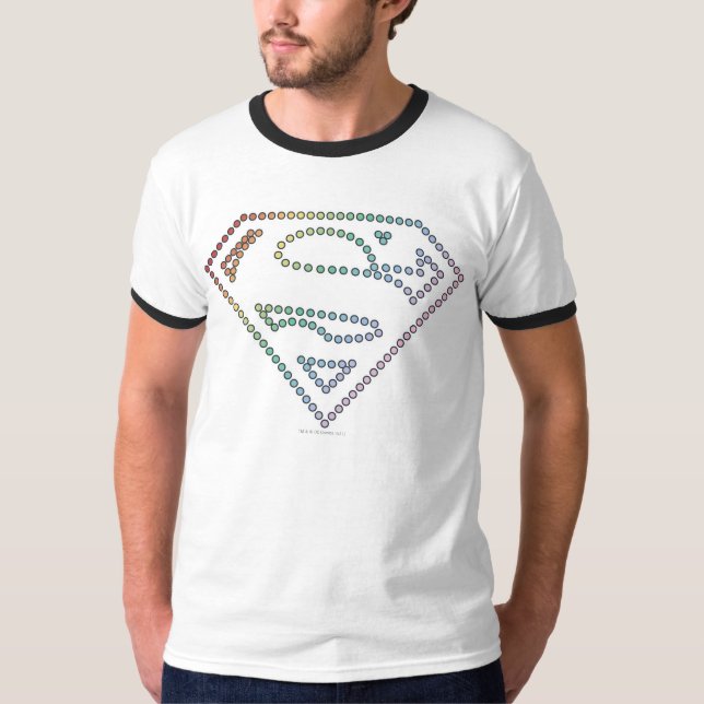Camiseta Logotipo de Contorno do Supergirl Rainbow (Frente)