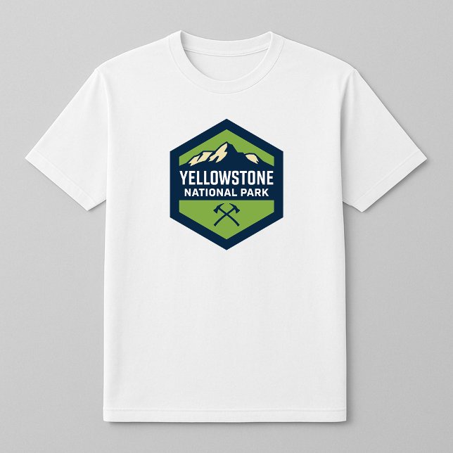 Camiseta Logotipo de Crachá do Parque Nacional Yellowstone (Criador carregado)