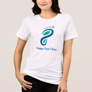 Camiseta Logotipo de Cuidados com os Pés em Azul Teal Moder