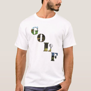 Camiseta Logotipo De Curso De Golfe Com Bola De Golfe,