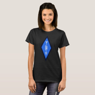 Camiseta Logotipo de Design de Rádio Amador – Símbolo Azul