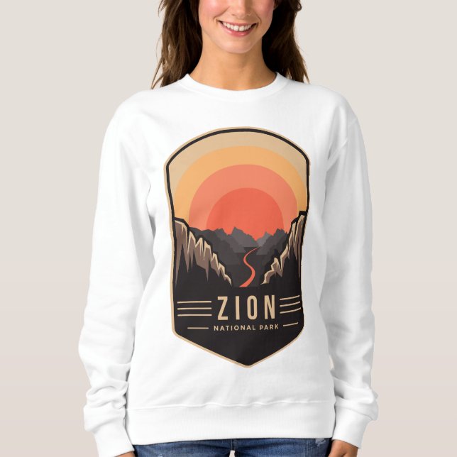 Camiseta Logotipo de emblema do parque nacional Zion (Frente)