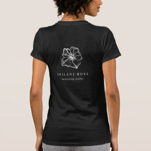 Camiseta Logotipo de empresa da Flor Elegante Silver Hibisc