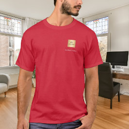 Camiseta logotipo de equipe vermelha e branca negócios