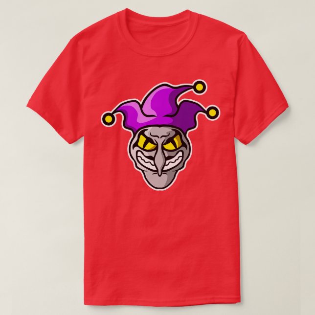 Camiseta Logotipo de Esportes de Palhaço Grim (Frente do Design)