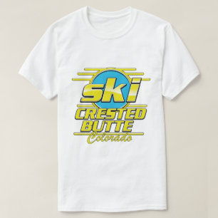 Camiseta Logotipo de esqui Crested Butte Colorado 80s