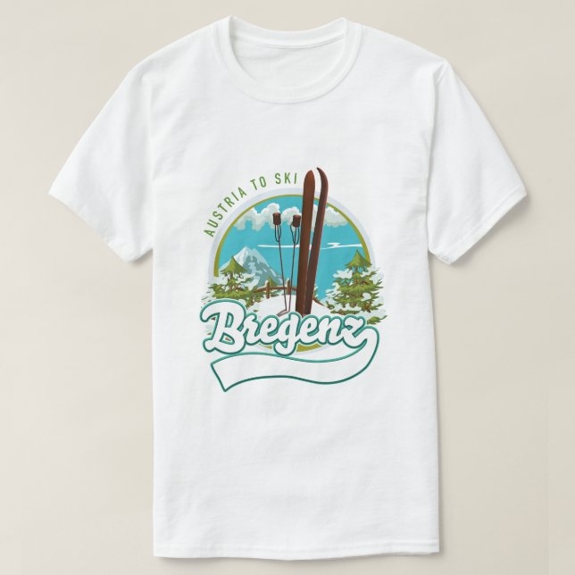 Camiseta Logotipo de esqui de Bregenz Áustria (Frente do Design)