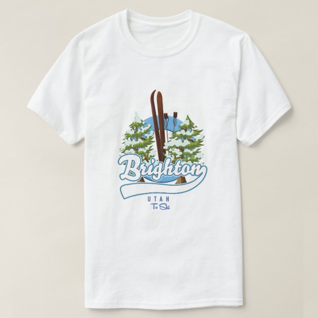 Camiseta logotipo de esqui de Brighton Utah (Frente do Design)