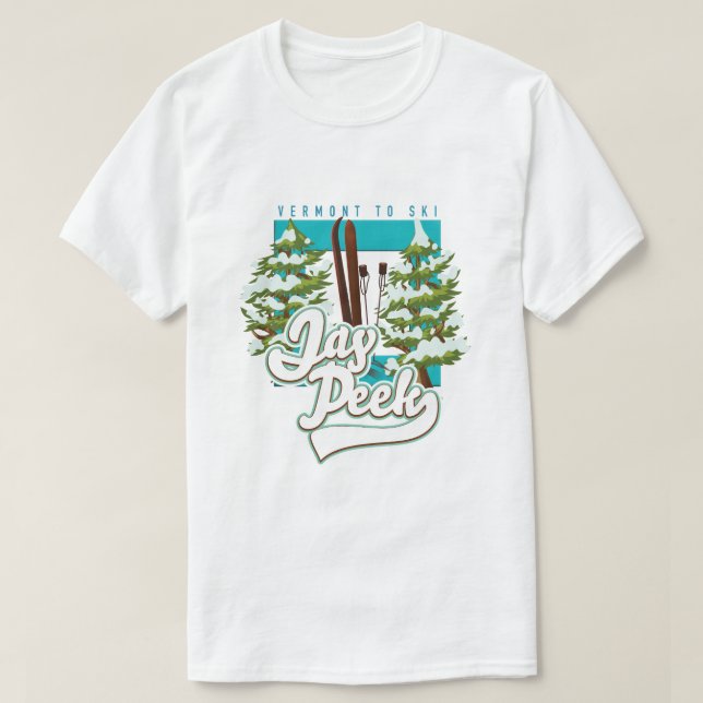 Camiseta logótipo de esqui Jay Peek Vermont (Frente do Design)