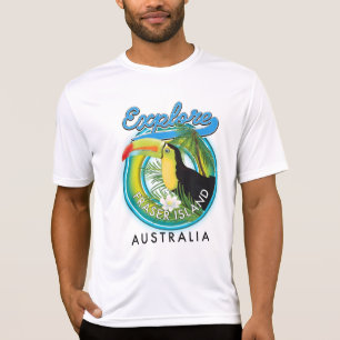 Camiseta Logotipo de exploração da Austrália na Ilha Fraser
