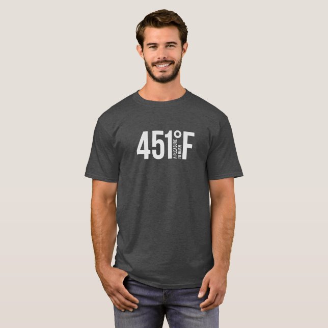 Camiseta Logotipo de Fahrenheit 451 engraçado (Frente Completa)