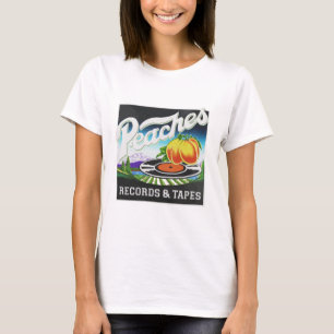 Camiseta Logotipo de fitas e registros de pêssegos da Vint
