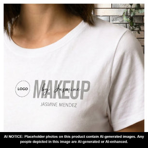 Camiseta Logotipo de Funcionário de Arte de Maquiagem Minim