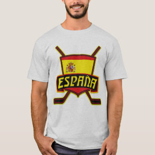 Camiseta Logotipo de hóquei na bandeira espanhola, com Impr