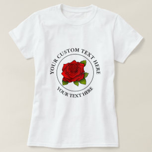 Camiseta Logotipo de Ícone de Texto Personalizado de rosa 