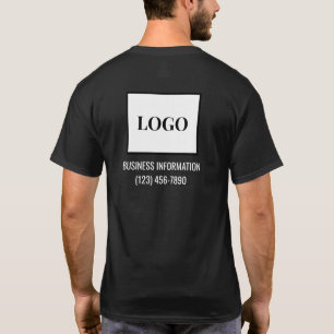 Camiseta Logotipo de informações comerciais Anúncio
