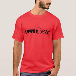 Camiseta Logotipo de LoverBear, preto no vermelho