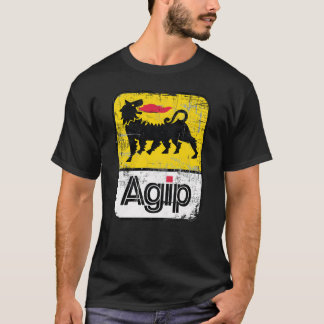 Camiseta Logotipo de lubrificantes Agip 1968, versão em rel