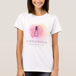 Camiseta Logotipo de Marca de Salão de Unhas Profissional M
