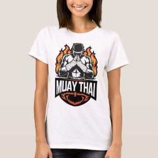 Camiseta Logotipo de Muay Thai - Lutador de Boxe Tailandês