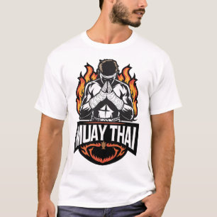 Camiseta Logotipo de Muay Thai - Lutador de Boxe Tailandês