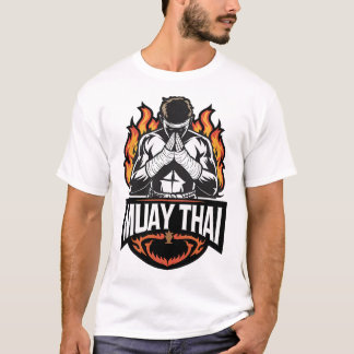 Camiseta Logotipo de Muay Thai - Lutador de Boxe Tailandês