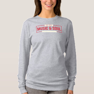 Camiseta Logotipo de música e alma na camisola de mulher