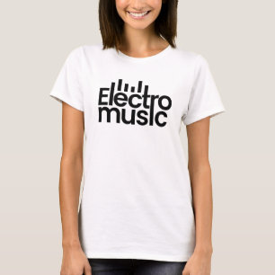 Camiseta Logotipo de música Electro ousado e minimalista