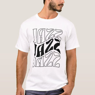 Camiseta logotipo de música jazz ousado.