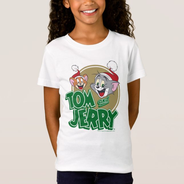 Camiseta Logotipo de Natal de Tom e Jerry (Frente)