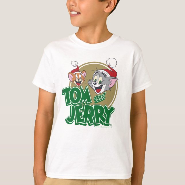 Camiseta Logotipo de Natal de Tom e Jerry (Frente)