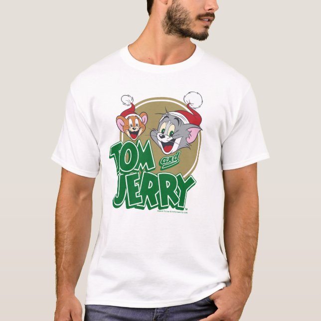 Camiseta Logotipo de Natal de Tom e Jerry (Frente)