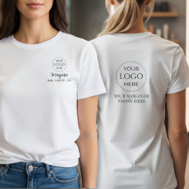 Camiseta Logotipo de Negócios Nome do Funcionário em Letra