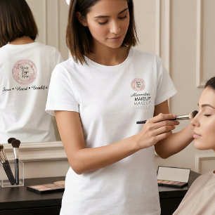 Camiseta Logotipo de Negócios Nome do Funcionário em Letra 